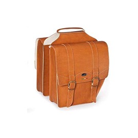 Montegrappa Leather Pannier Bike Bag with 2 Compartments hell braun