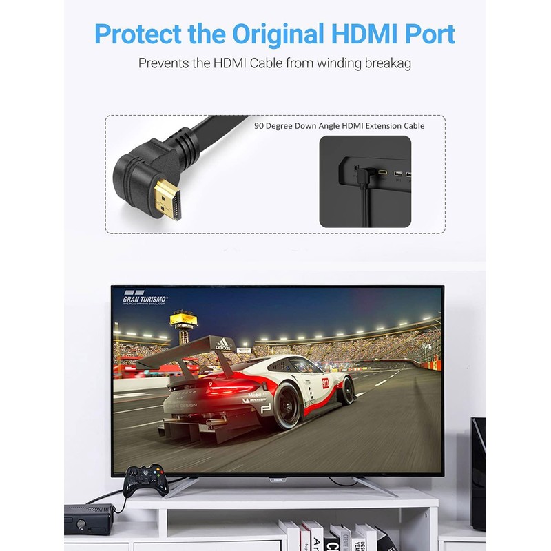 URWOOW Flat Slim High Speed HDMI Male to Male Extension