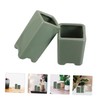 Abaodam 2pcs Rectangular Cactus Pots for Indoor Succulents Stylish Tabletop