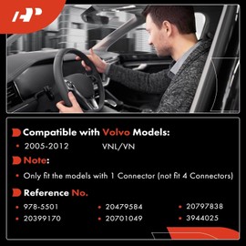 A-Premium Turn Signal Switch Multi-Function Switch Compatible with Volvo VNL VN 2005 2006 2007 2008 2009 2010 2011 2012 Truck