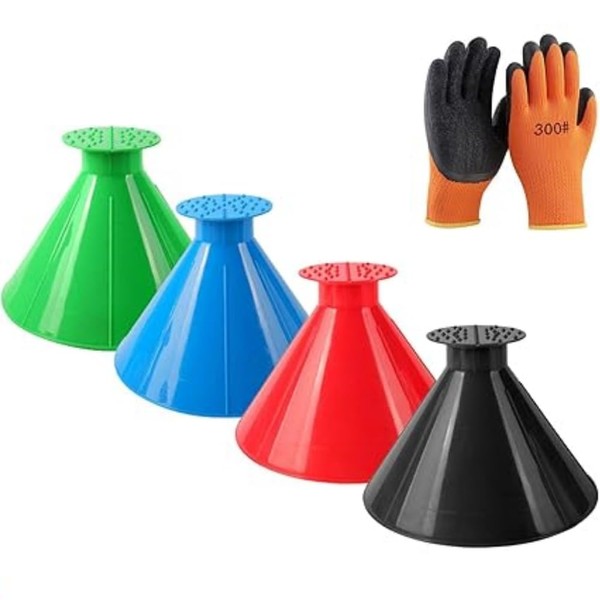 4PCS Amazing Car Ice Scrapers, Round Car Windshield Ice Scrapers,