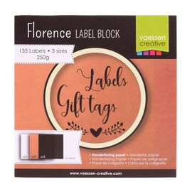 Florence 2920-0021 Kraft Paper Labels, 3 Sizes, White, Kraft Brown, Black, Kraft Box for Gift Tags, Price Tags, Decorating