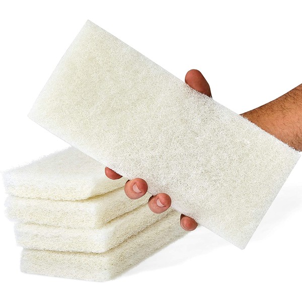 Non-Scratch, Super Long-Lasting Scrubbing Pad 5 pk, 10x4.5in. Best Reusable Multipurpose Scouring Sponge for Home Surfaces. Perfect Pro Grade Multi-Surface Scrubber Pads for Light-Duty Indoor Cleaning