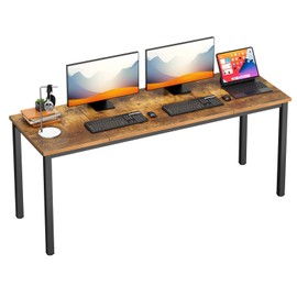 DlandHome 71 inches X-Large Computer Desk, Composite Wood Board, Decent and Steady Home Office Desk/Workstation/Table,23.6 Wide, Retro