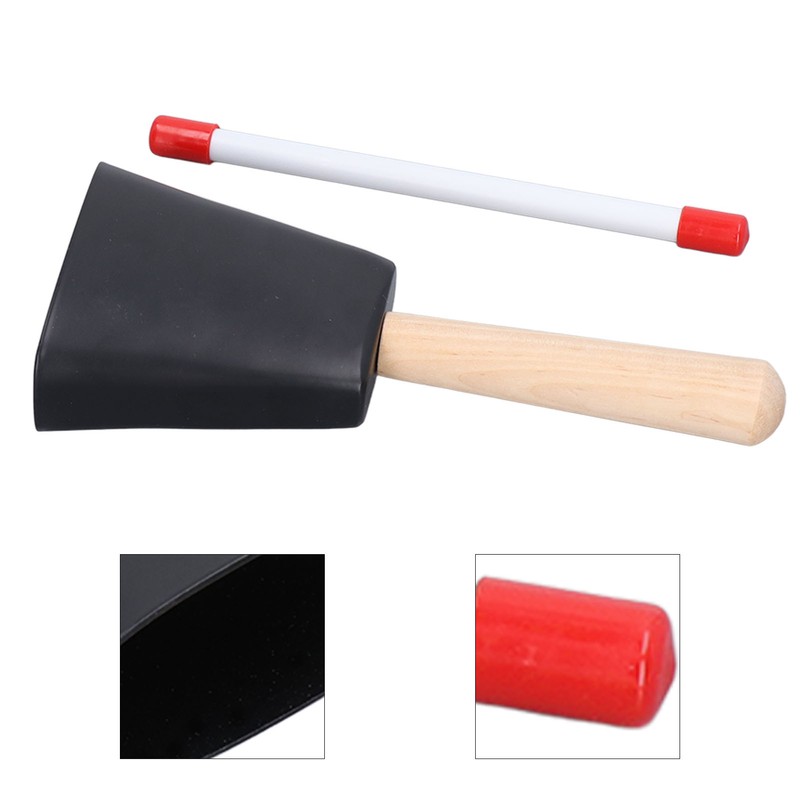 Wooden Handle Steel Cowbell Noise Maker Early Education Percussion Musical
