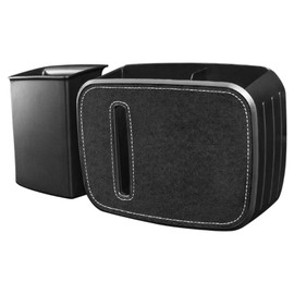 Car Trash Can Detachable Car Seats Back Hanging Trash Container Car Garbage Storage Box Carbon Grey (suede)
