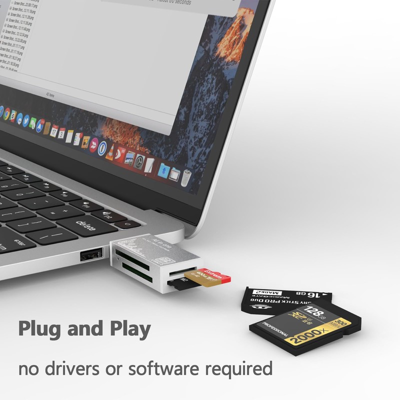 Micro SD Card Reader, 4-in-1 SD Card Reader to USB