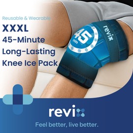 REVIX XXXL Knee Ice Pack Wrap, 45-Minute Long Lasting Ice Pack for Knee with Ice Grid Gel Design, Reusable Gel Ice Wrap, Cold Therapy for Soothing Discomfort & Fatigue in Calf & Arm(20"×10.7")