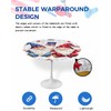 IDOWMAT Patriotic Gnome American Flag Star Round Fitted Tablecloth with