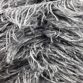 Buvemu Eyelash Sparkle Fun Fur Yarn with Eye-catching Glitter 100 Gram (3.53 Ounces) 208 Yards (190 Meters) (Silver)