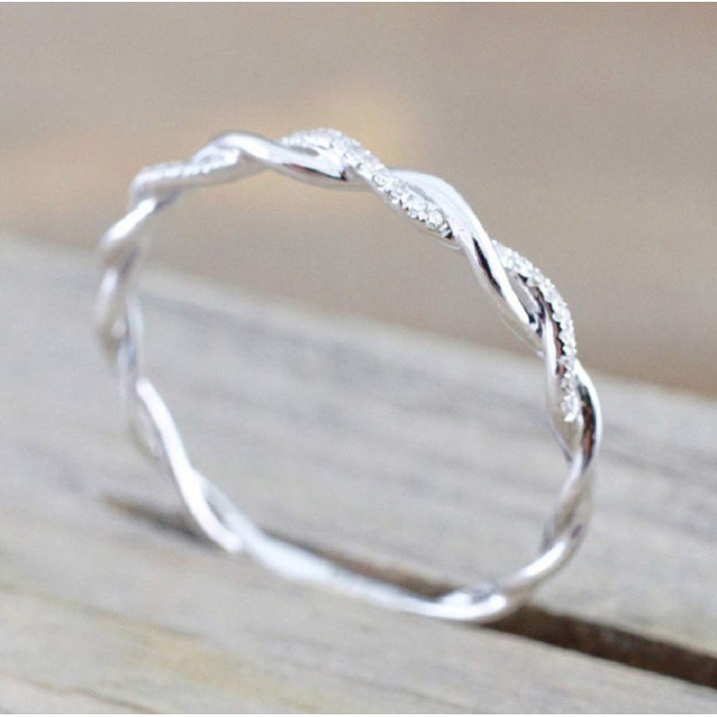 Wenbin Sterling Silver Twist Ring for Women - 925 Sterling