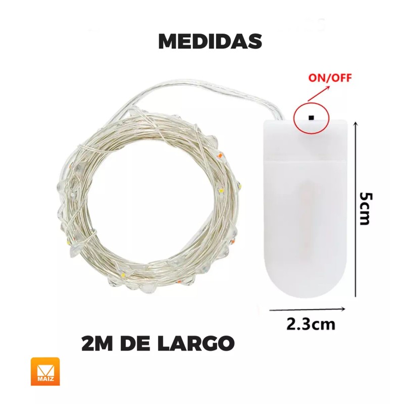 Maíz Serie Luces Led Alambre Decorativas Dormitorio Navideñas 2m