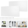 Hogurity Metal Pegboard Panels, Peg Boards 24”×12” Pegboard Wall Organizer
