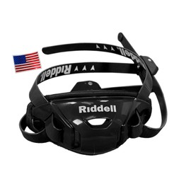 Green Gridiron Riddell SpeedFlex Hard Cup Cam-Loc Chinstrap + Chrome US Flag Helmet Decal (Large, Black)