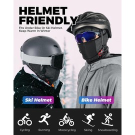 Victgoal Balaclava Winter Ski Mask for Men Women Thermal Fleece Face Hood Balaclava for Outdoor Sports Bicycle Motorcycle Snowboard Ski Cycling Reflective Balaclava, gray