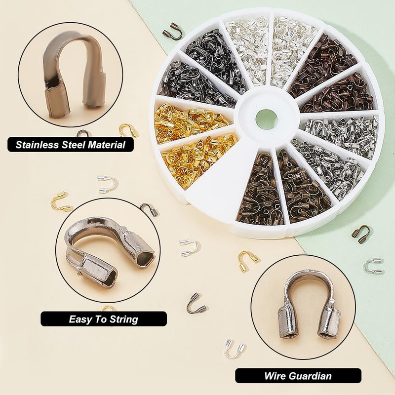 PH PandaHall 540pcs Brass Wire Guardian Wire Protectors for DIY