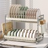 HOISIMDY Dish Drying Rack 2 Tier Countertop Dish Draining Rack