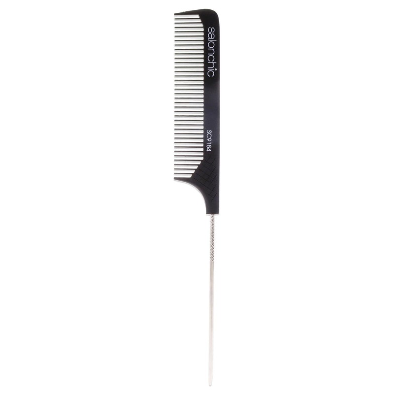 SalonChic Pin Tail Carbon Comb High Heat Resistant 9 -