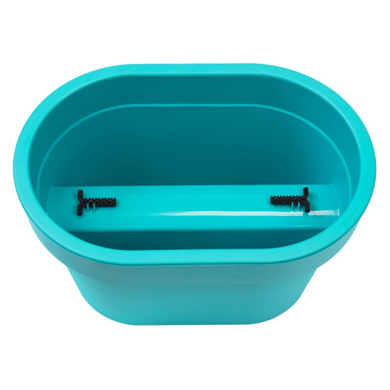Hanging oval balcony box Lofly Railing turquoise colour