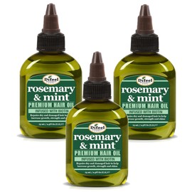 Difeel Aceite para el cabello de romero y menta premium con biotina, 2.5 onzas (paquete de 3), aceite de romero natural para el crecimiento del cabello y biotina