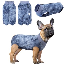 SAWMONG Recovery Suit for Dogs Female Male, Cotton Breathable Dog Onesie After Surgery Spay Neuter, Professional Pet Surgical Suit, Substitute E-Collar Cone (Tie-dye Blue, XL)