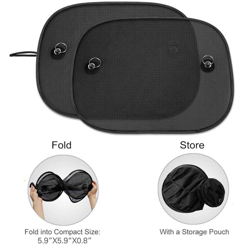 2 Pack Car Side Window Sunshades Universal Harmful UV Rays