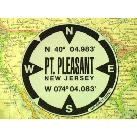 Point Pleasant, New Jersey GPS Sticker - Reflective Vinyl GPS Marker Decal