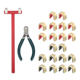 MECCANIXITY Archery Bows Square T-Shape Ruler Tool Nocking Points Pliers Set 33x9mm Turning Bow Strings Knock Kit for Recurve Compound Bowstring Archery Accessories (Red)