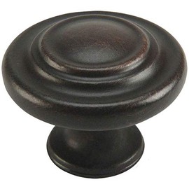 10 Pack - Cosmas 9971ORB Oil Rubbed Bronze Cabinet Hardware 3-Ring Round Knob - 1-1/4" Inch Diameter