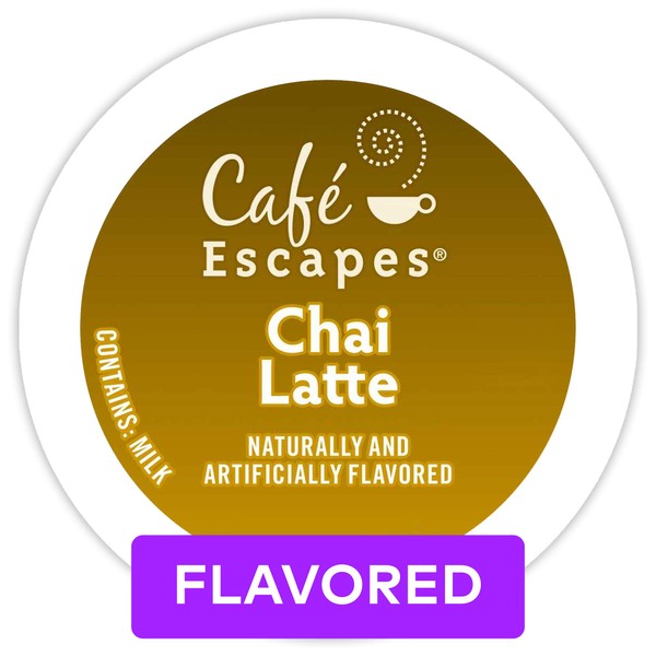 Café Escapes Chai Latte Keurig K-Cups Coffee, 12 Count