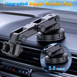 JATAZA Upgraded Suction Cup Carplay Screen Mount Holder with 3 Joints for Multiple Installation
