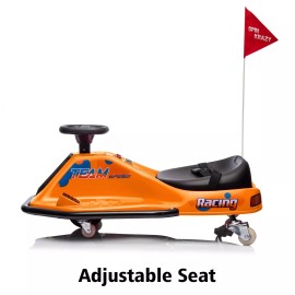 Hetoy 24V Ride on Drift Car Battery Powered Go Kart Drifting Electric Fun Toy for Kids - Orange