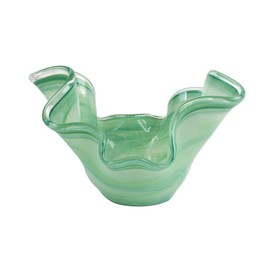 Vietri Onda Glass Green Medium Bowl, Handmade Decorative Dish, Fruit & Candy Bowl for Office/Home