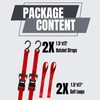 BonsMax 1.5" x12' Heavy Duty Ratchet Straps with S-Hook, Tie