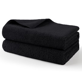 HOMEXCEL Professional Large Microfiber Car Drying Towels 2 Pack, Lint Free, Scratch Free, Highly Absorbent Drying Towel for Cars, SUVs, RVs, Trucks, and Boats,31" x 24", Black