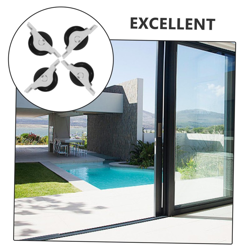 Operitacx Sliding Door Window Pulleys 4pcs Metal Roller Wheels for