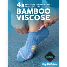 Juclise Coolmax Bamboo Viscose Compression Running No Show Socks Women, Moisture Wicking Cushion AntiBlister Workout Athletic (US, Alpha, Medium, Regular, Regular,Gray Purple+Royal Blue+Black Aqua