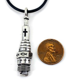 FORGIVEN JEWELRY Spark Plug Necklace (Antique Silver)