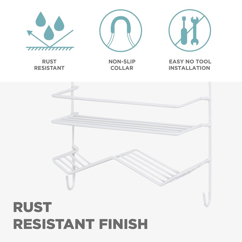 Zenna Home Rust Resistant Hanging Shower Caddy, Over the Shower