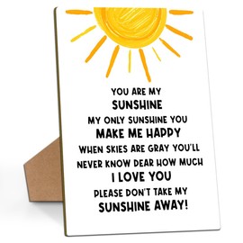 You are My Sunshine Tabletop Decor, Inspirational Bar Sign 8x11, Sunshine Wooden Sign with Stand, Motivational Gift for Friends Family Coworker Teacher, Table Decor for Home Bedroom Office -15