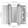 KEILEOHO 6 PCS 4 Inch Double Action Spring Hinges, Stainless