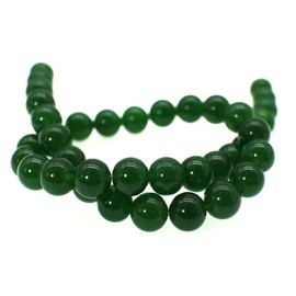 Cuentas de calcedonia de piedra natural, redondas, lisas, sueltas, para hacer joyas, hechas a mano, 15 pulgadas, 1 hebra por bolsa (6 mm, 18 verde oscuro)