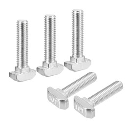 QUARKZMAN M8 x 35 mm T-slot screw for T-slot profile, 30 pieces carbon steel nickel-plated hammer head, T-bolt, T-shape stud, sliding screw for 45 aluminium profile