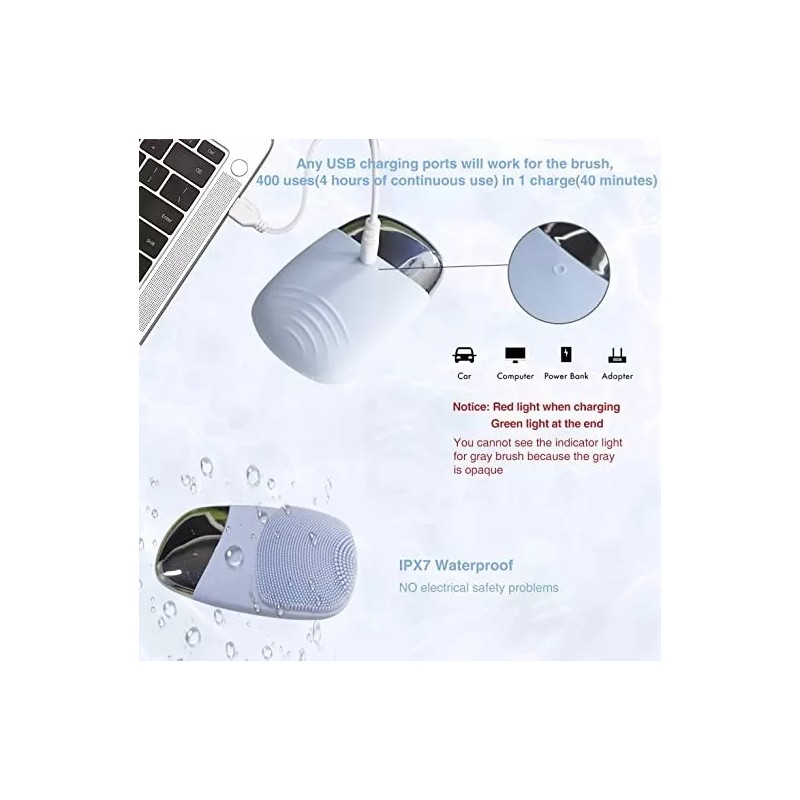 Hue -cepillo De Limpieza Facial 3 En 1, De Silicona,