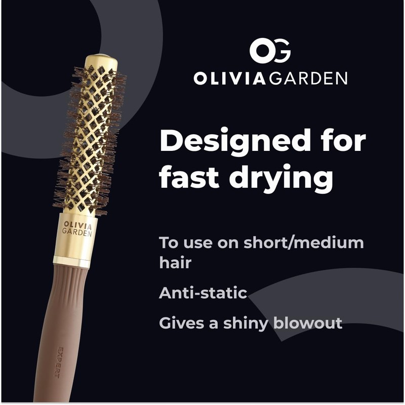 Olivia Garden - Expert Blowout Shine Gold & Brown Hairbrush