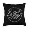 Line Art Fish & Ichthyologist Celestial Pearl Danio Throw Pillow