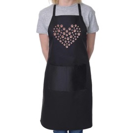 Print4U Apron Dog Lovers Gift Paw Heart Dog For Life Birthday Gift Black