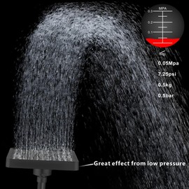 Voolan High Pressure Rain Shower Head - Luxury Modern Look - The Adjustable Replacement For Your Bathroom Showerhead - 6" Square High Flow Pressure Boosting Showers (Matte Black)