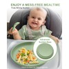 Qyeejong Classic Toddler Plates with Suction 2 Pcs, BPA Free