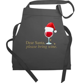 Shirtracer - Apron - Aprons Adult - Dear Santa Please Bring Wine I Wine Christmas Gifts I Wine Lovers Christmas Gifts I Gift Christmas Wine I Wine Lovers Gift Idea I, 3 anthracite